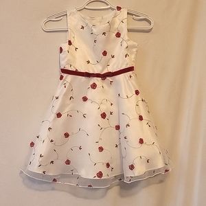 Girls white with red flowers, size 6 Boutique formal / Easter dress.